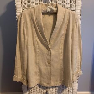 J.Jill Blazer Linen/Rayon MPetite 2-button
